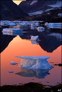 Icebergs in Greenland.  Image: AP