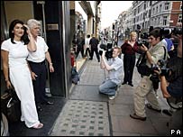 Max Clifford (second right) with client Faria Alam in 2004