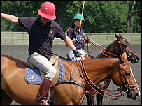 Jorn Madslien receiving instructions from Victoria Grace
